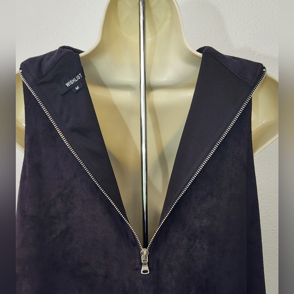 Wishlist Dress Soft Faux Suede Choker Shift Black Size M - Picture 8 of 13